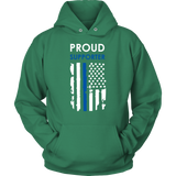 "Proud supporter" - Thin Blue Line Flag Hoodie