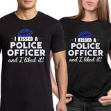 "I Kissed A Police Officer" - Blue lips - Shirt + Hoodies