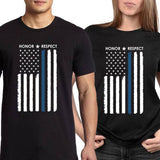 Thin Blue Line Flag Honor Respect Shirt + Hoodies