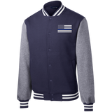 Thin Blue Line Fleece Letterman Jacket