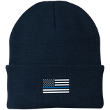 Thin Blue Line American Flag Beanie