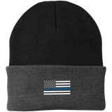 Thin Blue Line American Flag Beanie