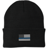 Thin Blue Line American Flag Beanie