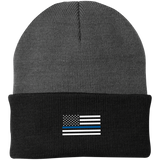 Thin Blue Line American Flag Beanie