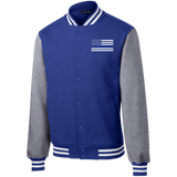Thin Blue Line Fleece Letterman Jacket
