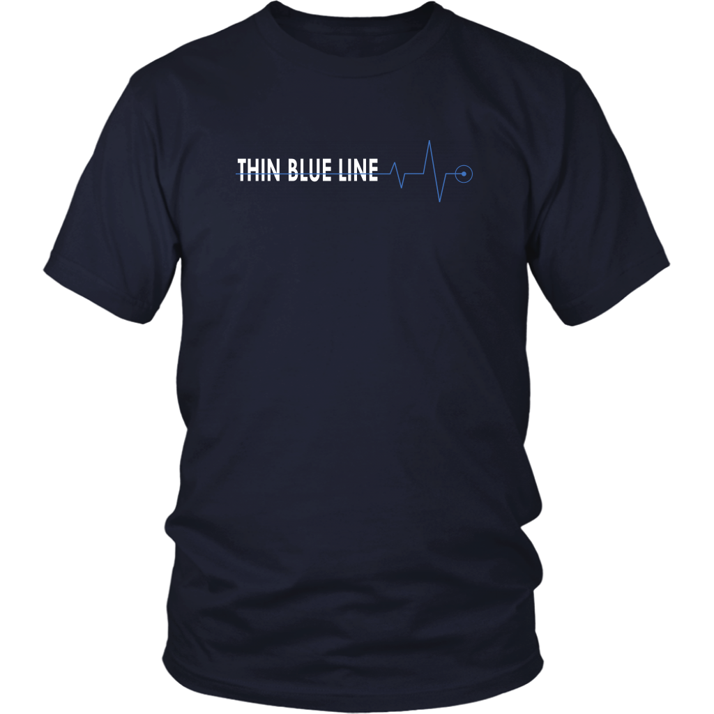 Thin blue deals line running shirt