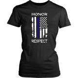 "Honor Respect" Thin Blue Line Flag Shirt + Hoodies