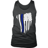Thin Blue Line American Flag Waving - Tank top