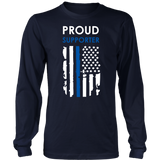 "Proud supporter" - Thin Blue Line Flag Shirt + Hoodies