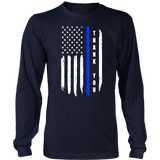 "Thank you" - Thin Blue Line Flag Shirt + Hoodies