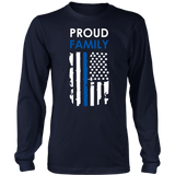 "Proud family" - Thin Blue Line Flag Shirt + Hoodies