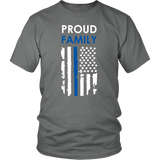 "Proud family" - Thin Blue Line Flag Shirt + Hoodies