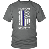 "Honor Respect" Thin Blue Line Flag Shirt + Hoodies