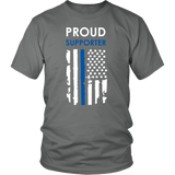 "Proud supporter" - Thin Blue Line Flag Shirt + Hoodies