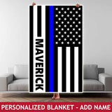 Personalized Blanket - Thin Blue Line Flag