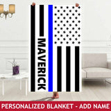 Personalized Blanket - Thin Blue Line Flag