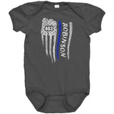 Personalized Thin Blue Line Flag Onesie