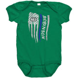 Personalized Thin Blue Line Flag Onesie