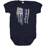 Personalized Thin Blue Line Flag Onesie
