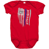 Personalized Thin Blue Line Flag Onesie