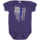 Personalized Thin Blue Line Flag Onesie