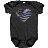 Personalized Thin Blue Line Heart Onesie