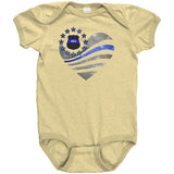 Personalized Thin Blue Line Heart Onesie