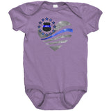 Personalized Thin Blue Line Heart Onesie