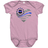 Personalized Thin Blue Line Heart Onesie