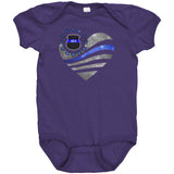 Personalized Thin Blue Line Heart Onesie