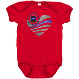 Personalized Thin Blue Line Heart Onesie