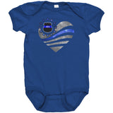 Personalized Thin Blue Line Heart Onesie
