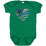 Personalized Thin Blue Line Heart Onesie