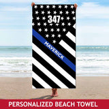 Personalized Beach Towel - Badge+Name
