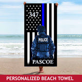 Personalized Beach Towel - Police Hero