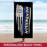 Personalized Beach Towel - Waving Flag