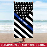 Personalized Beach Towel - Badge+Name