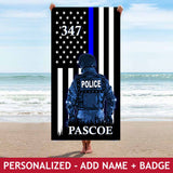 Personalized Beach Towel - Police Hero