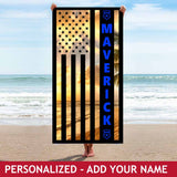Personalized Beach Towel - Beach Sunset