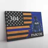 Personalized Thin Blue Line Canvas - 3