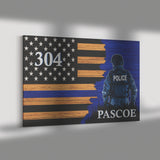 Personalized Thin Blue Line Canvas - 3