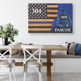 Personalized Thin Blue Line Canvas - 3