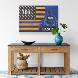 Personalized Thin Blue Line Canvas - 3