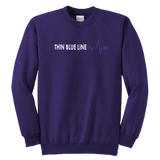 Youth Thin Blue Line "Heartbeat" Sweatshirt - Kids
