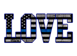 LOVE - Thin Blue Line Flag - Sticker