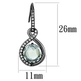 Thin Blue Line Emerald Amethyst Crystal Drop Earrings