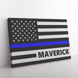 Personalized Thin Blue Line Canvas - 1