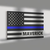 Personalized Thin Blue Line Canvas - 1