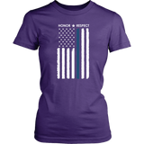 Thin Blue Line Flag Honor Respect Shirt + Hoodies