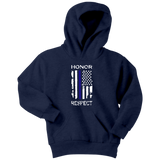 Honor Respect - Thin Blue Line - Kids Hoodie